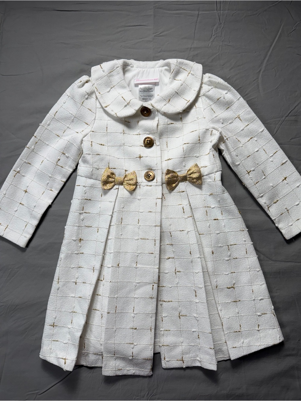 Bonnie Jean Jacket Coat in size 3T is a cream-colored formal dress for toddlers